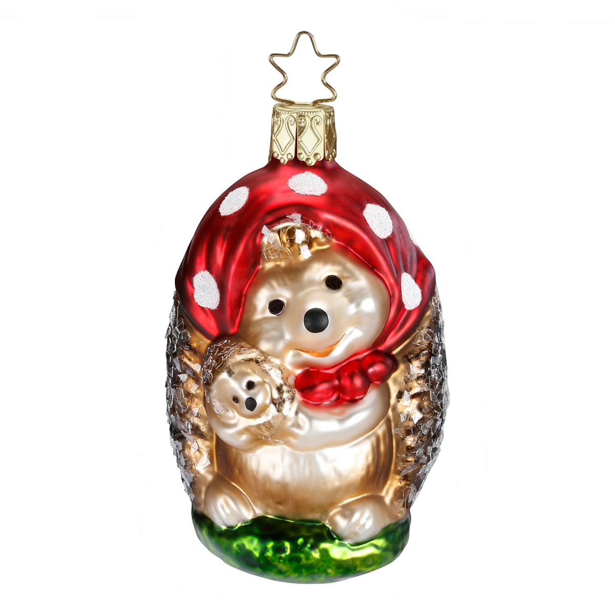 Glaskugel Anhänger Mama Igel, 9 cm 10018S018 Inge Glas