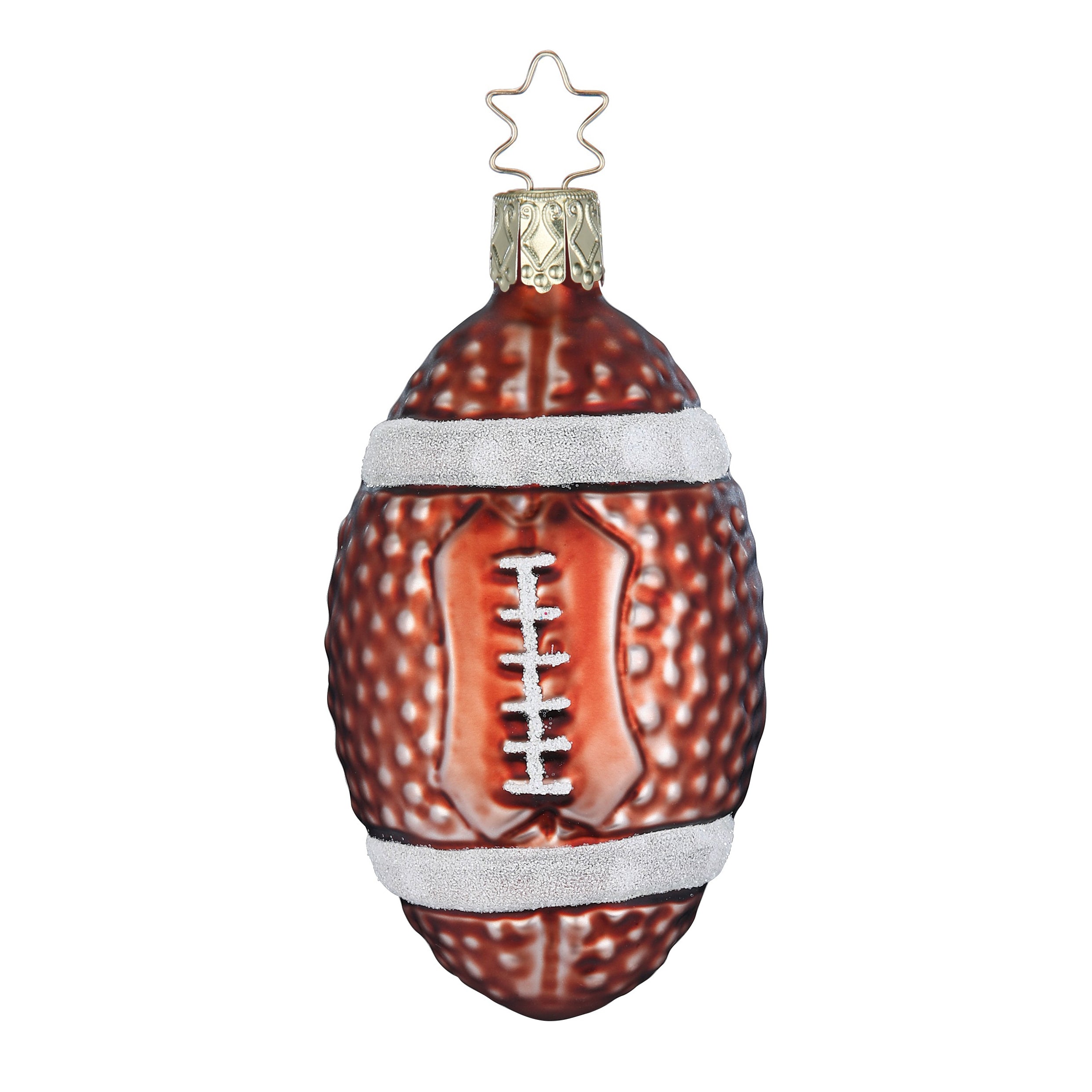 Glaskugel Anhänger American Football, braun, 9,0cm von Inge Glas