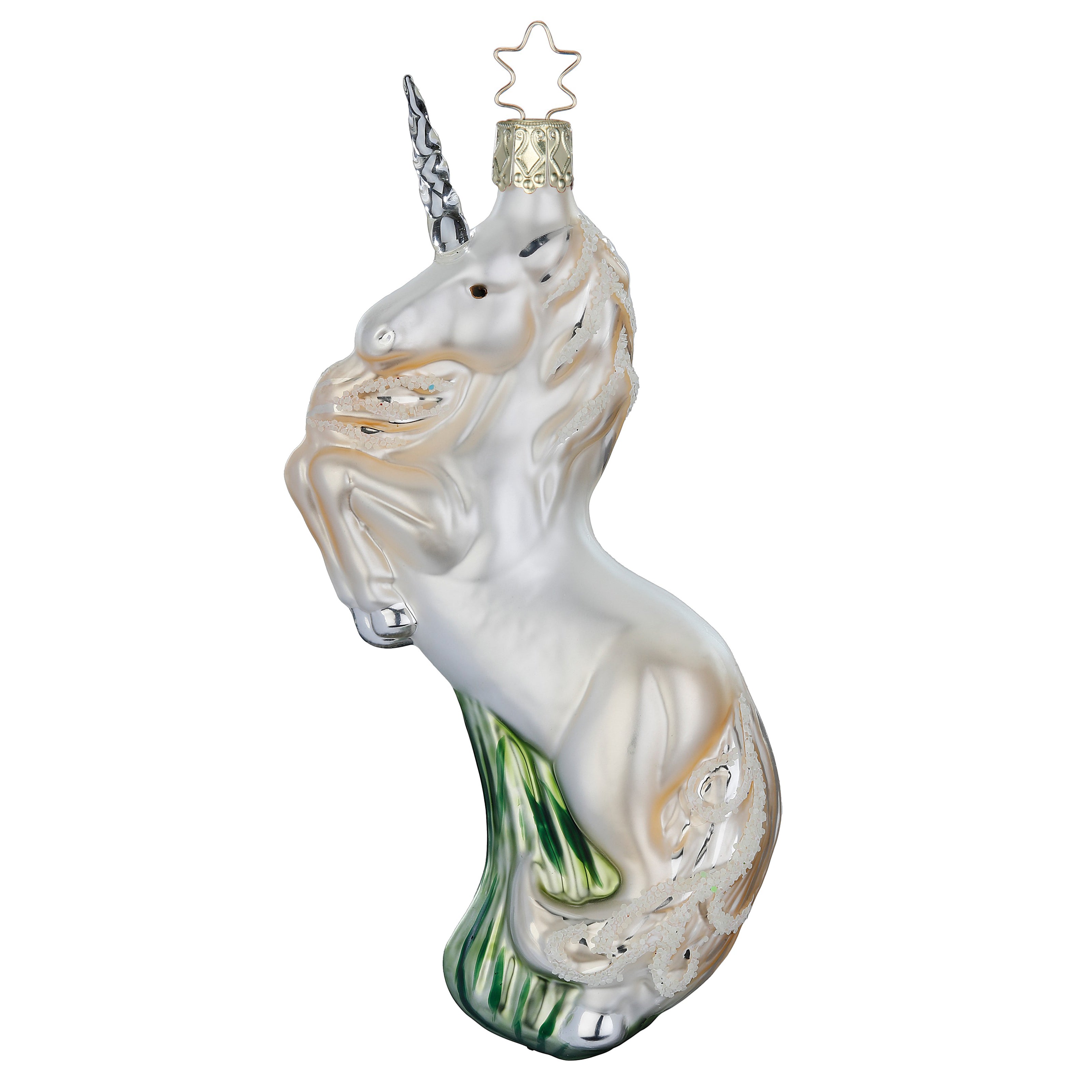 Glaskugel Anhänger Einhorn Unicorn Callista, 15,0cm, weiß 10057S024 Inge Glas