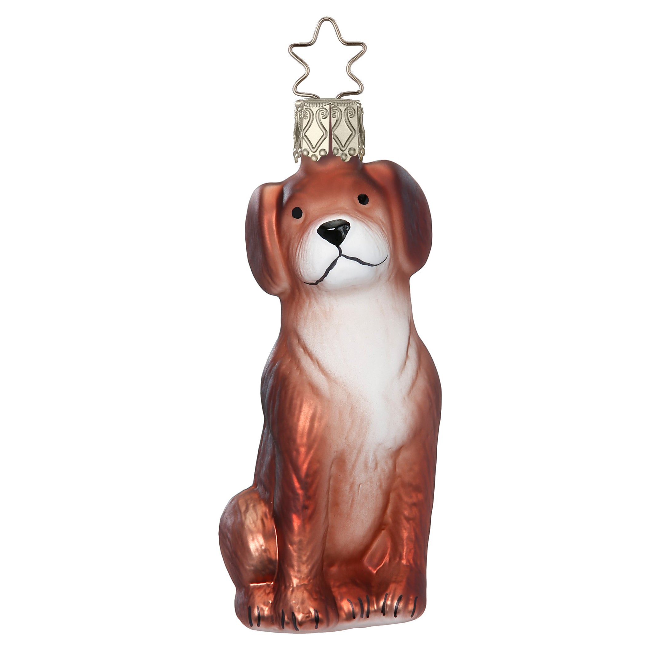 Glaskugel Anhänger Beagle braun weiß, 9,5cm 10117S024 Inge Glas