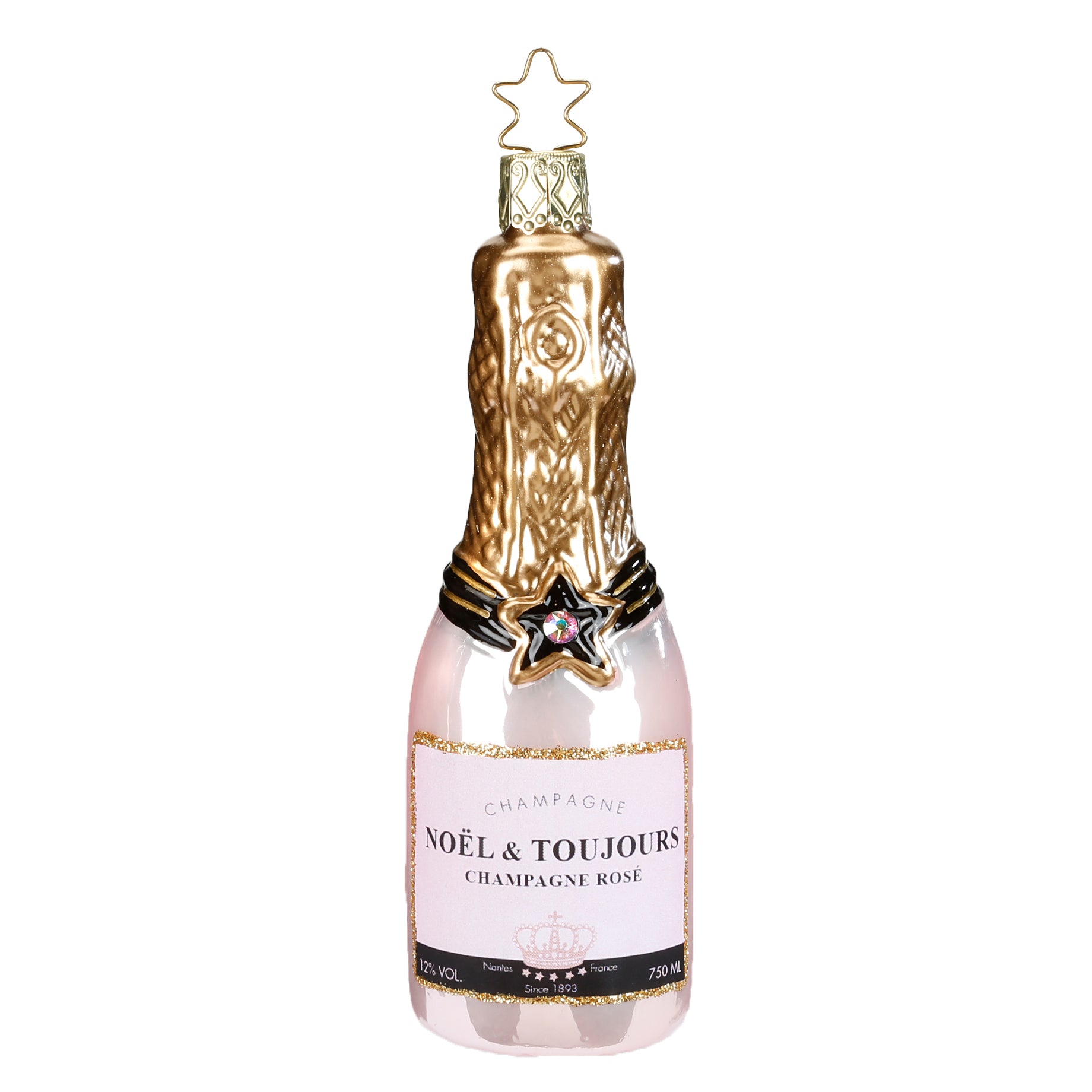 Glaskugel Hänger Champagne Rose, 13,0cm 10123S018 Inge Glas