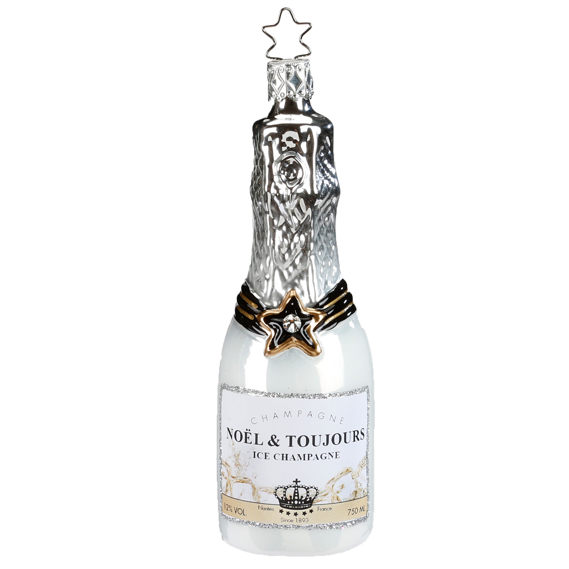 Glass ball pendant Ice Champagne by Inge Glas, 13.0cm