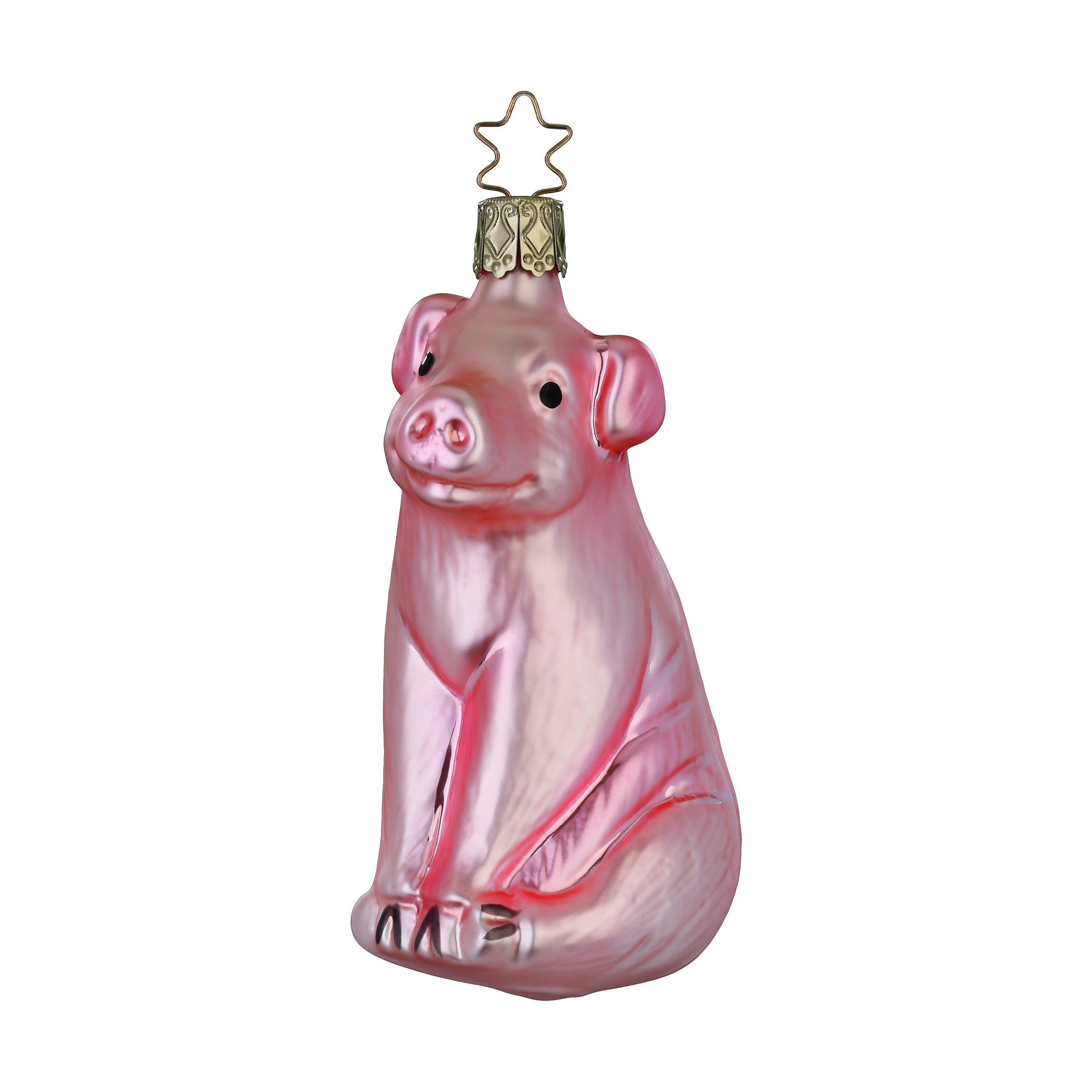 Glaskugel Hänger Schwein rosa, 11 cm 10140S025 Inge Glas