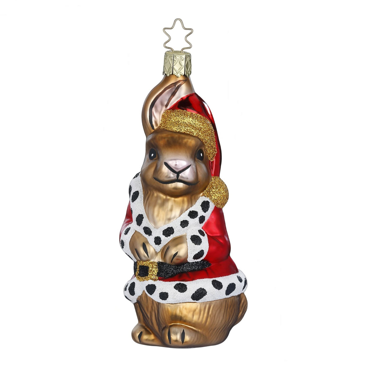 Glaskugel Anhänger Santa Hase, 13 cm 10152S026 Inge Glas
