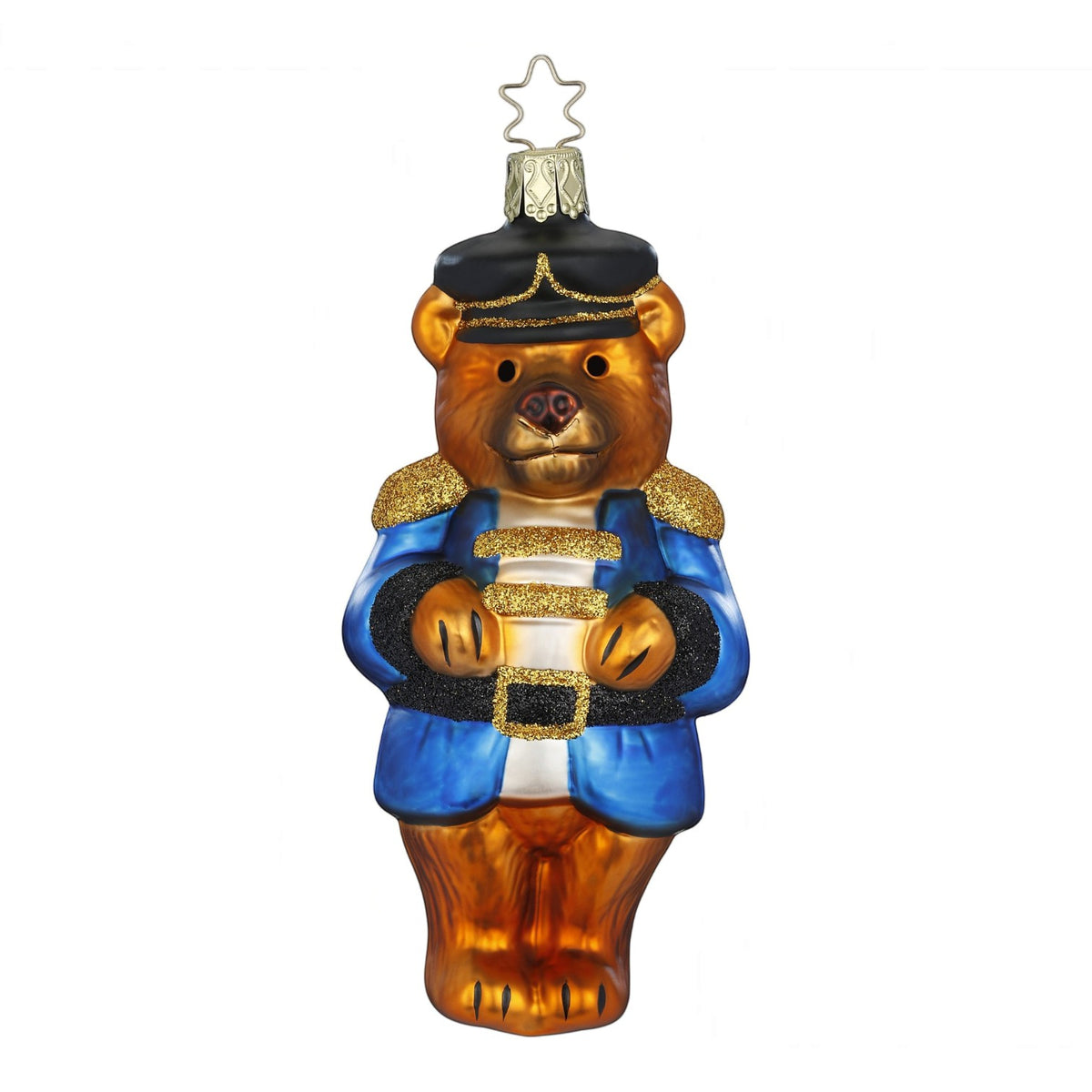 Glaskugel Anhänger Nussknackerbär, 14 cm 10155S026 Inge Glas