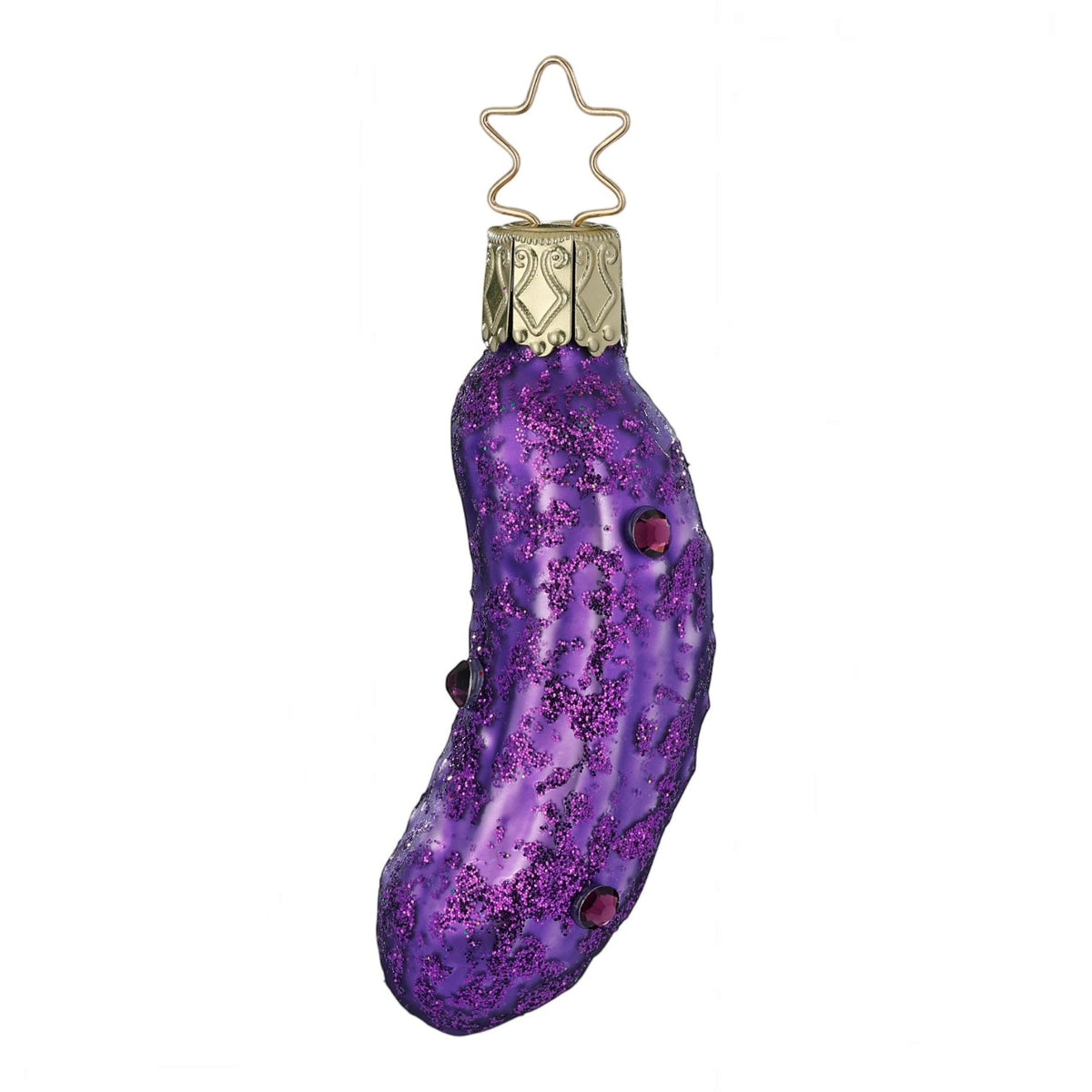 Glaskugel Anhänger Fancy Pickle lila, 7 cm 10169S026 Inge Glas