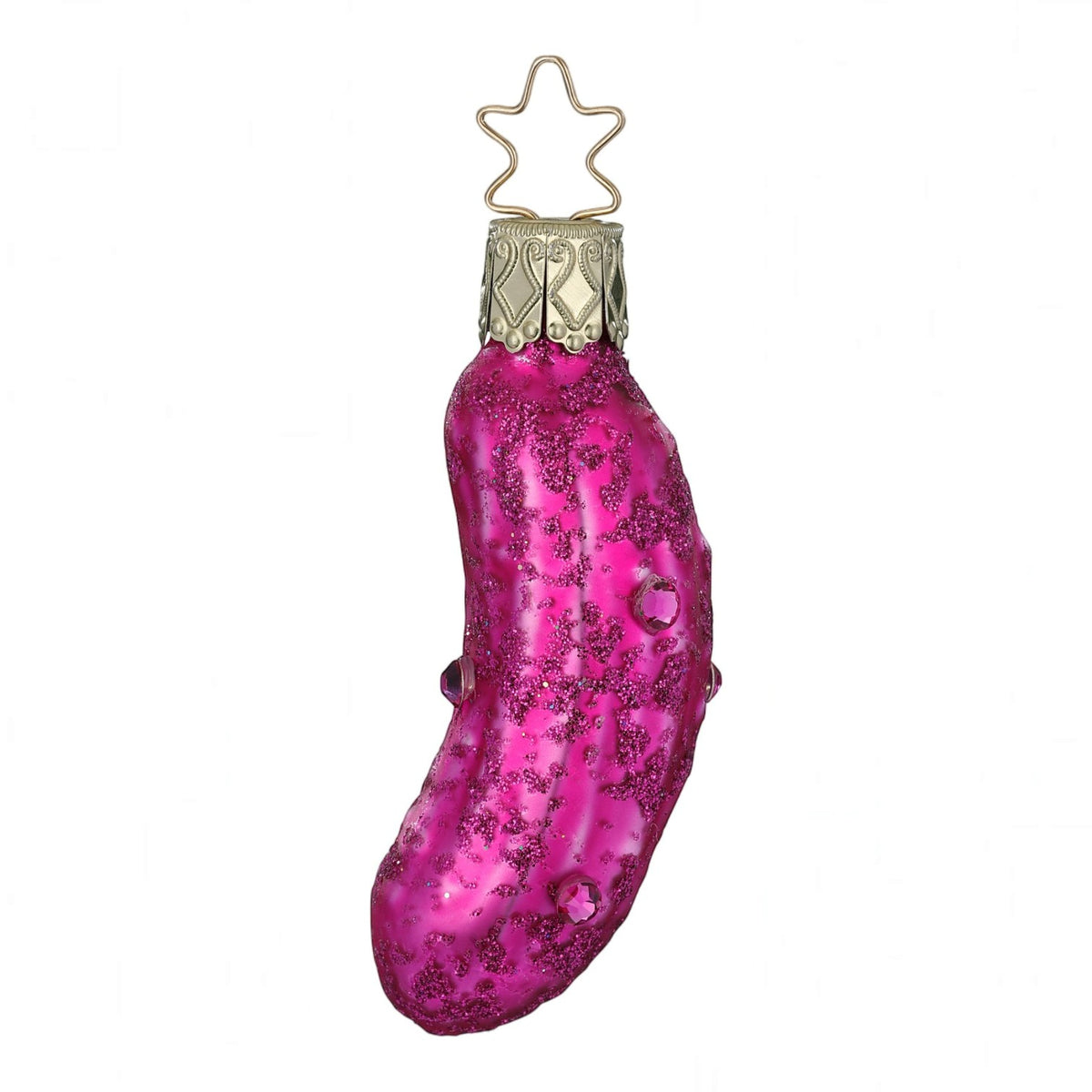 Glaskugel Anhänger Fancy Pickle pink, 7 cm 10170S026 Inge Glas