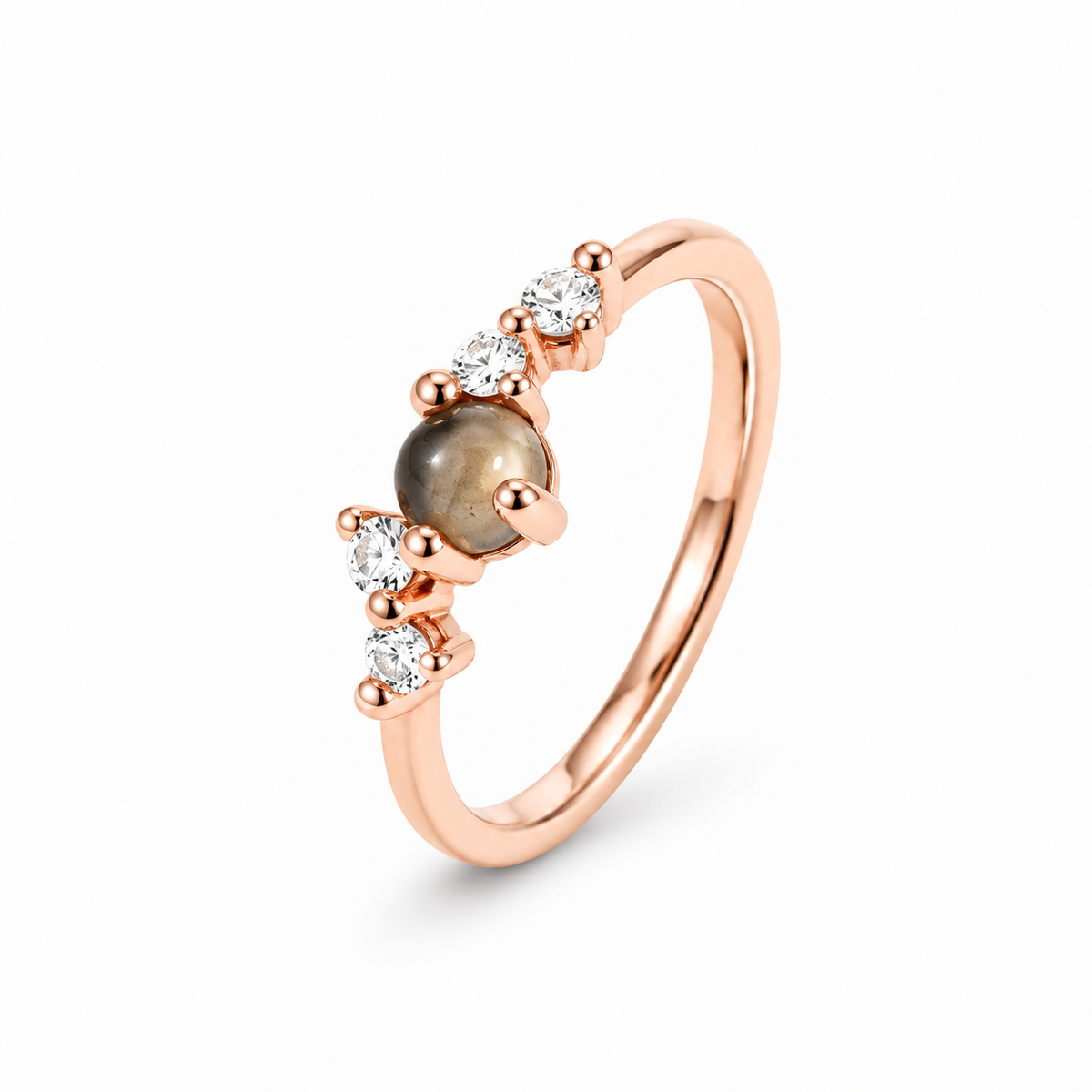 Ring Stellini I, Rauchquarz, 18kt Fairtrade Roségold