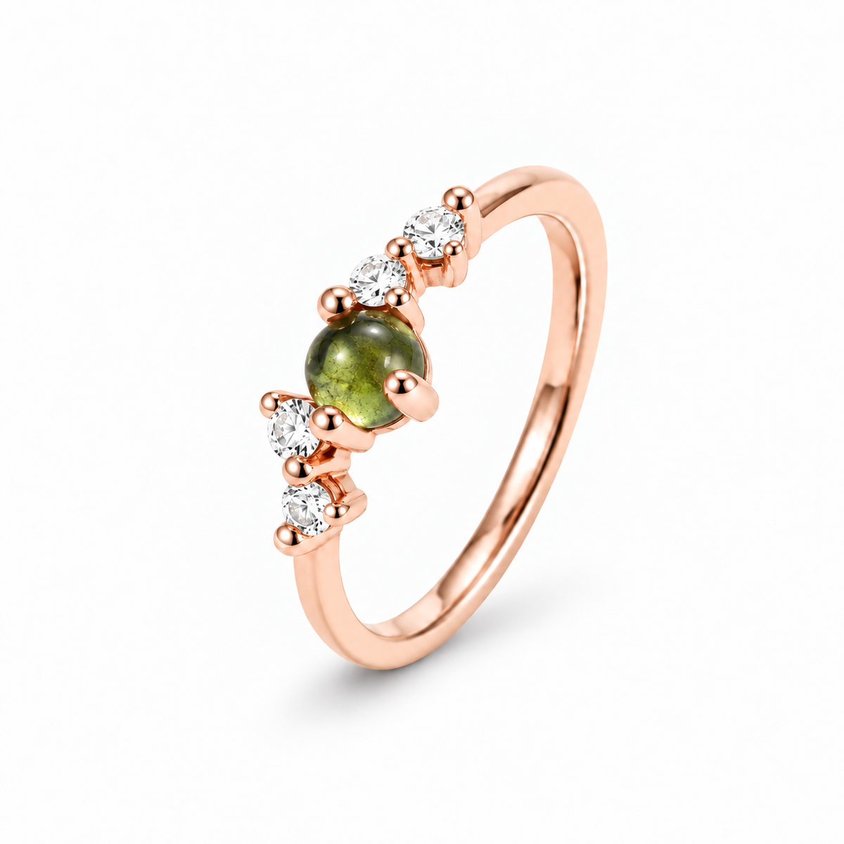 Ring Stellini I, Turmalin Green, 18kt Fairtrade Roségold
