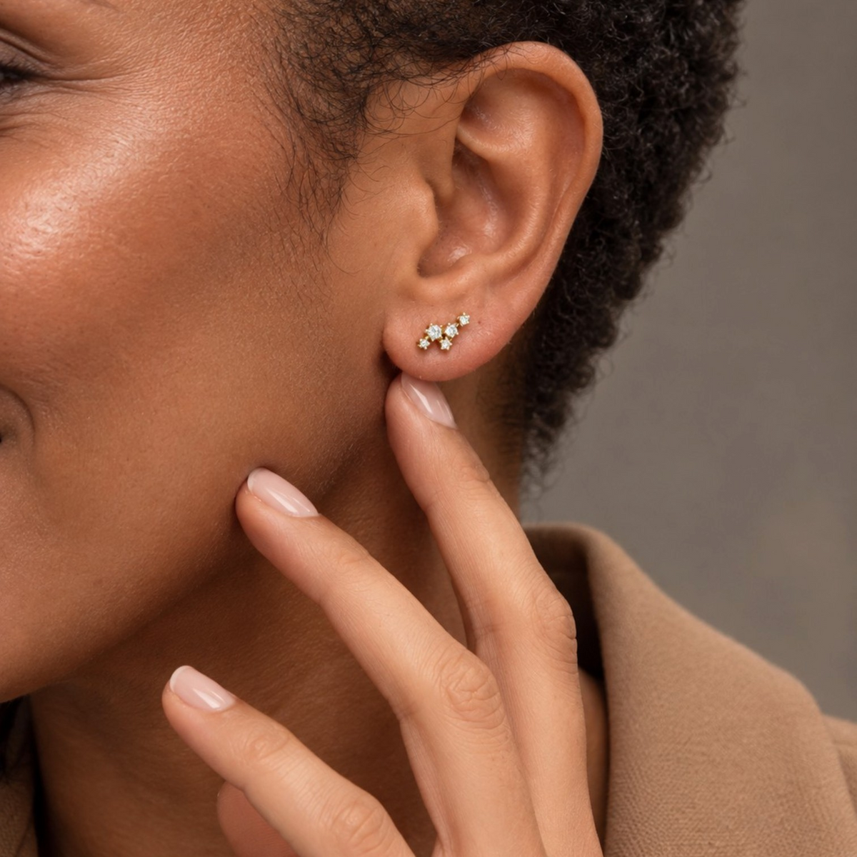 Earring Sparkle, 18kt Fairmined Rose Gold