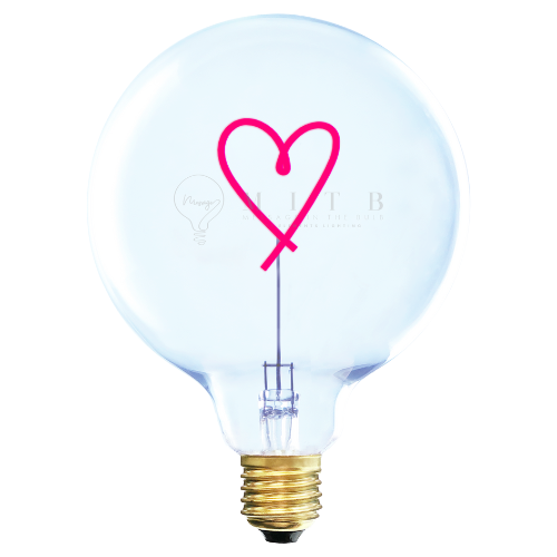 MITB LED light bulb - CŒUR heart, red