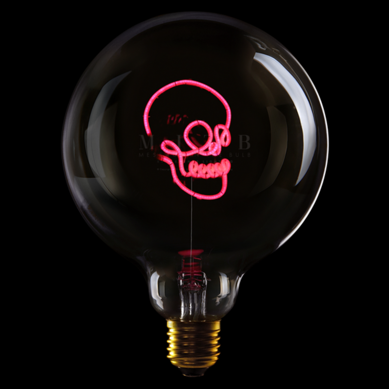 MITB LED Glühbirne - Skull Totenkopf, pink