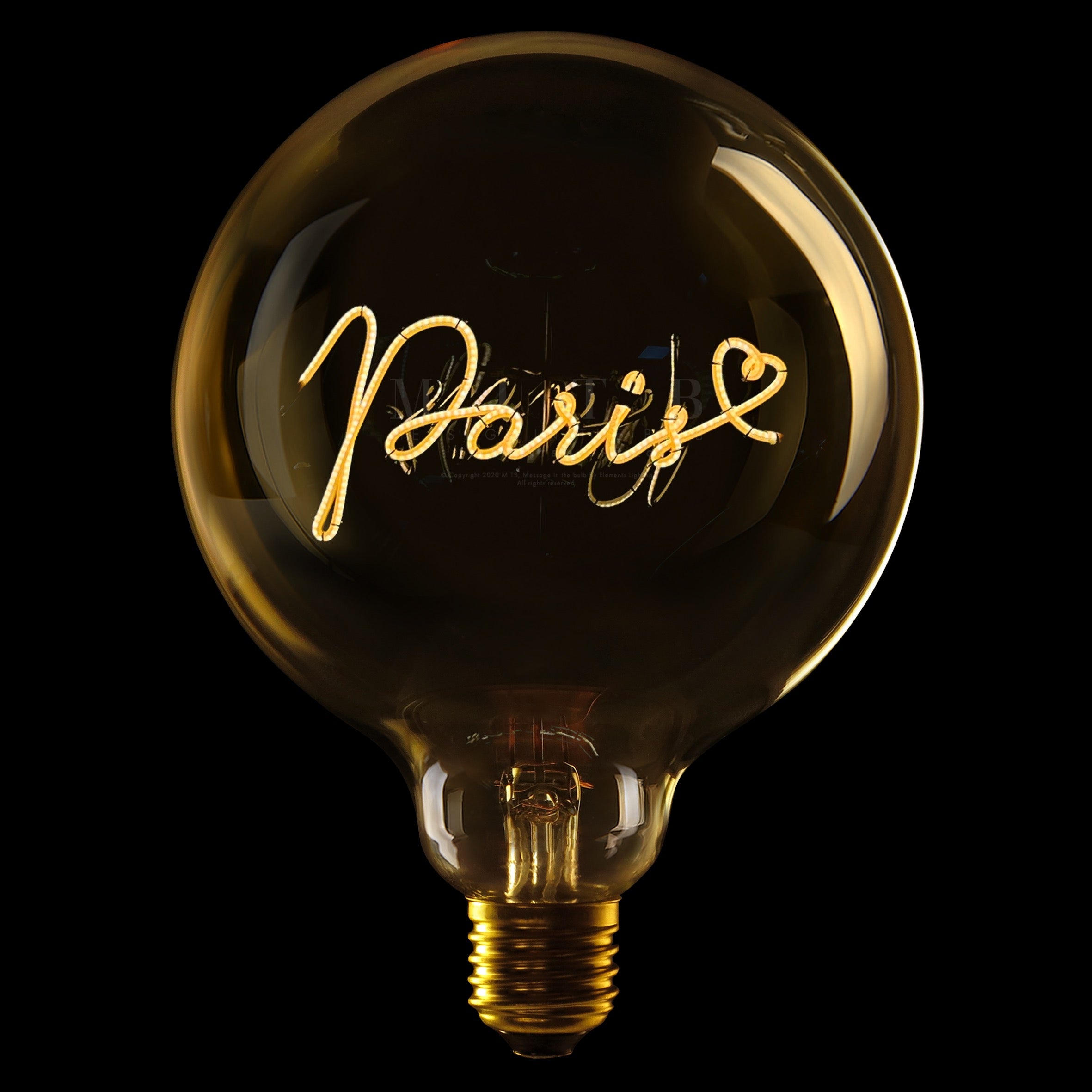 MITB LED Glühbirne - Paris love, weiß, bernstein