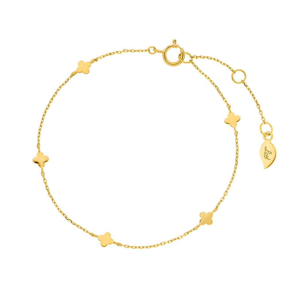 Armkette Mini Clover, 14K Gelbgold