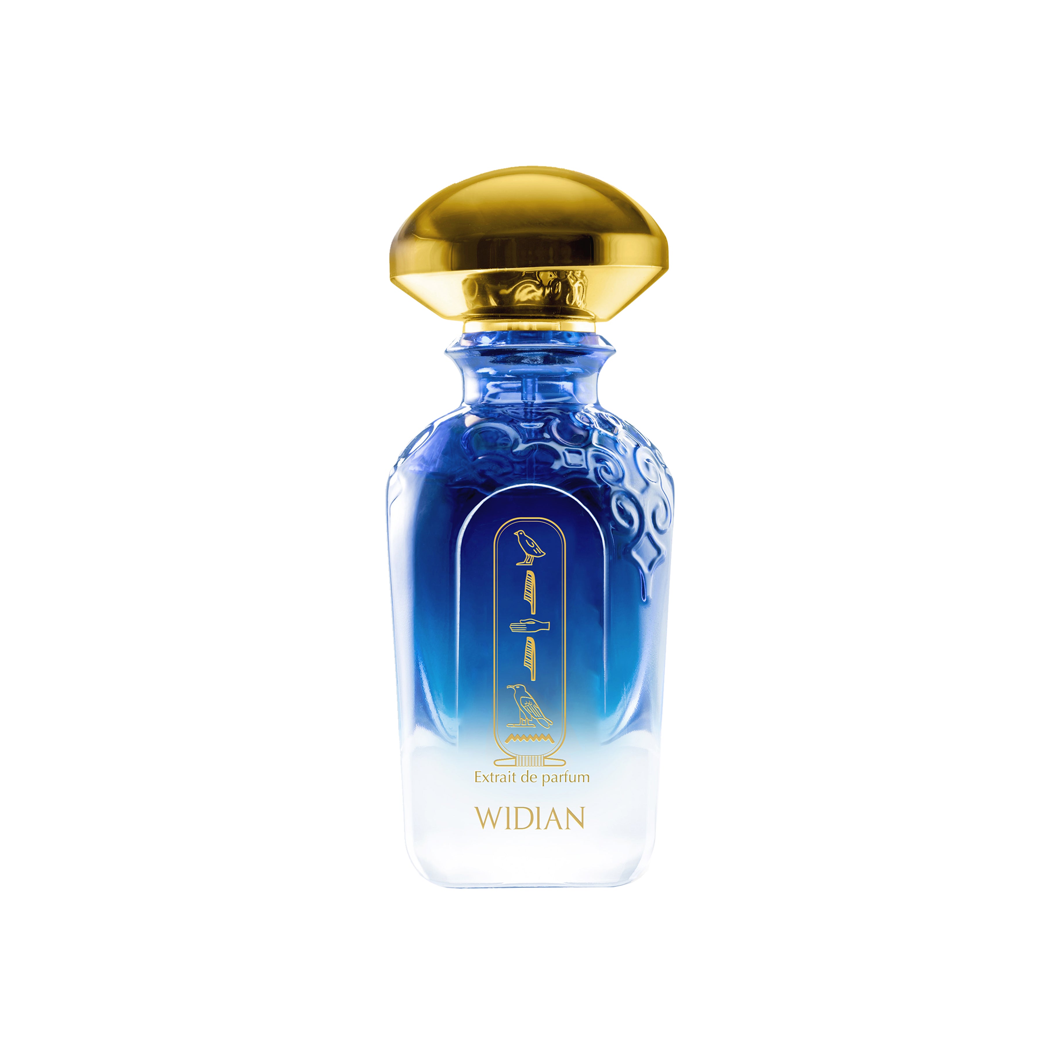 Widian Aswan Extrait de Parfum 100 ml – eleganter Flakon mit goldener Kappe, inspiriert von der „Perle des Nils“. Jetzt bei 4D OUTFITTERS erhältlich.