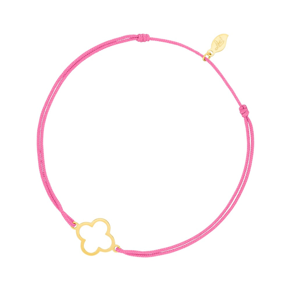 Glücksbändchen Gentle Clover, 14K Gelbgold