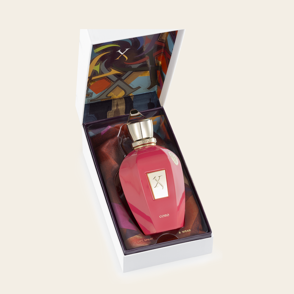 Coro von Xerjoff – Eau de Parfum 100 ml Flakon in geöffneter Geschenkbox