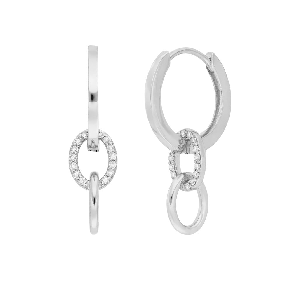 Creolen Eternal Touch, 14 Karat Weißgold mit Diamanten