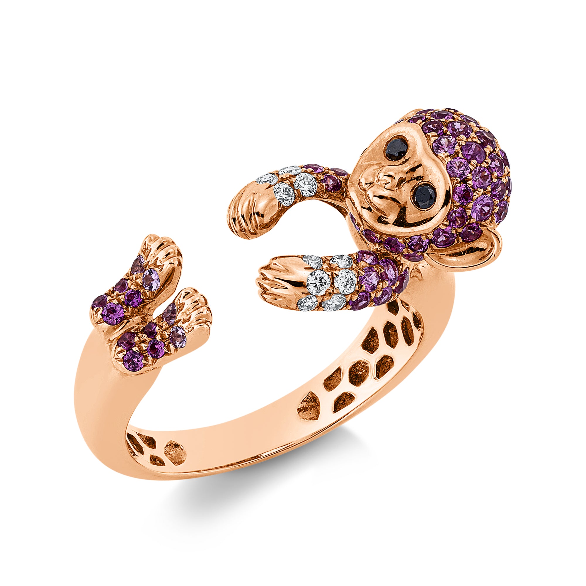 Ring Monkey DD1HQ6959R 18kt Roségold mit Diamanten und Saphire