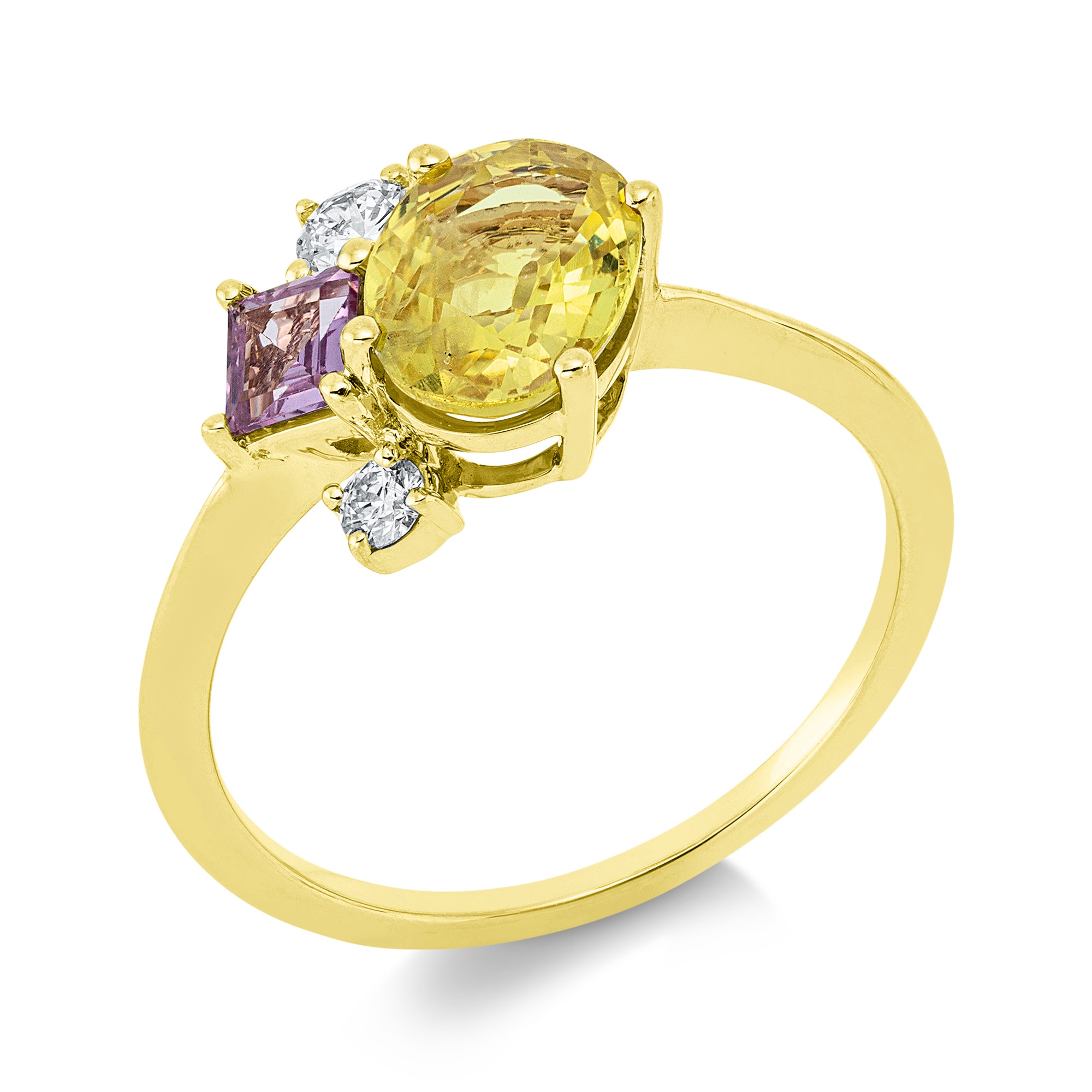 Ring DD1JM6920G 18kt Gelbgold mit Saphir und Diamant