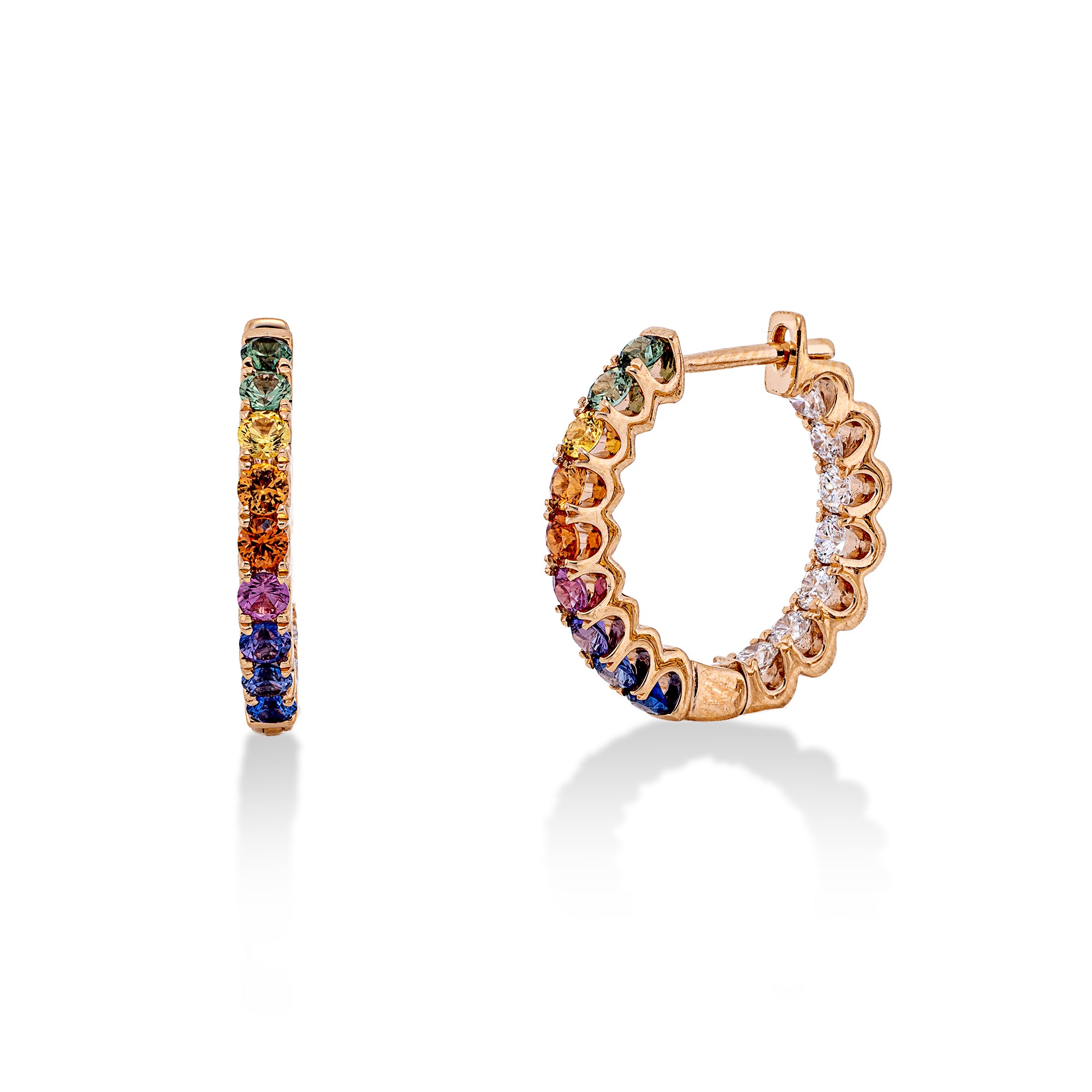 Creolen Rainbow DD2L69845R 18kt Roségold mit Diamanten und Saphire