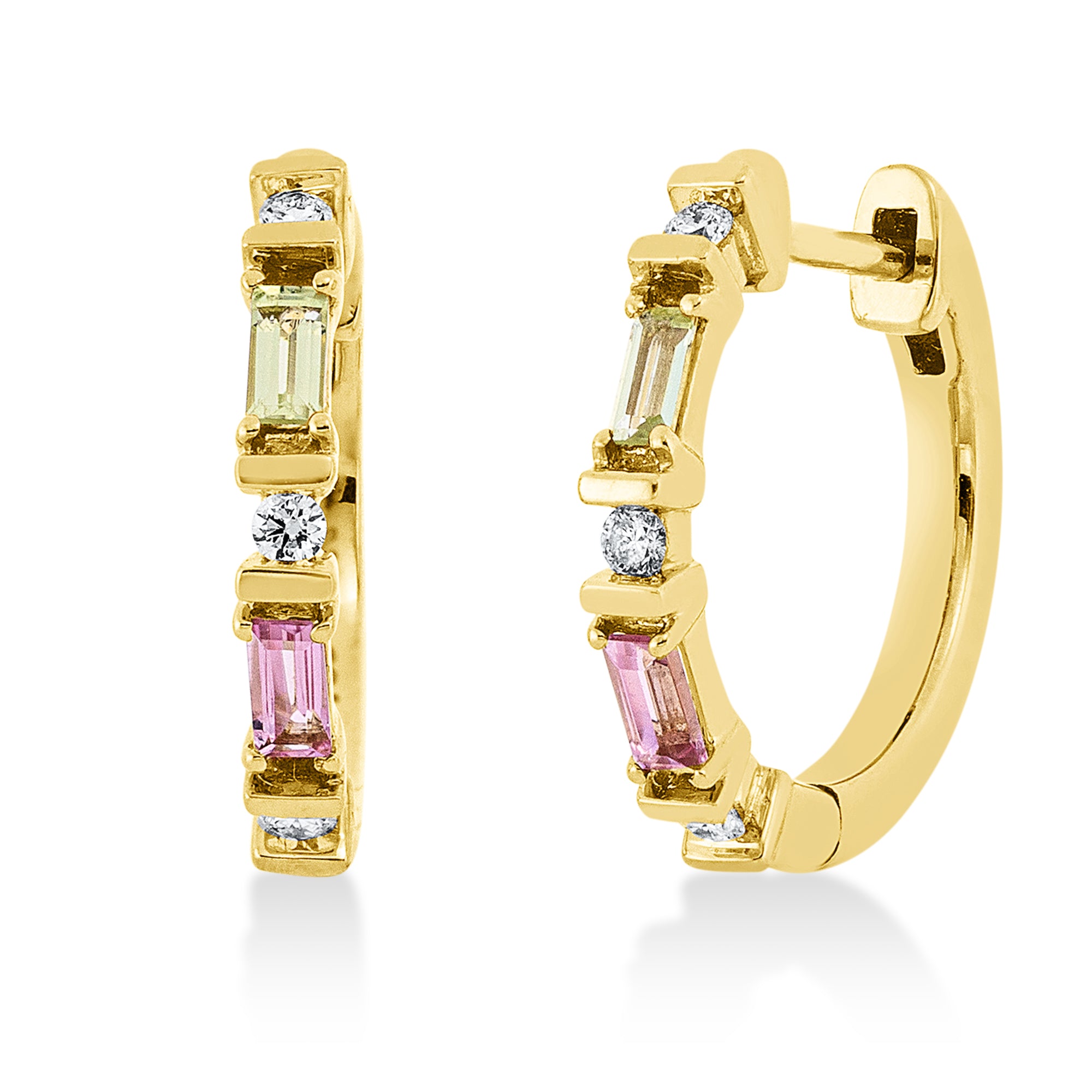 Creolen DD2U69181G 18kt Gelbgold mit Diamanten, Turmalin und Peridot