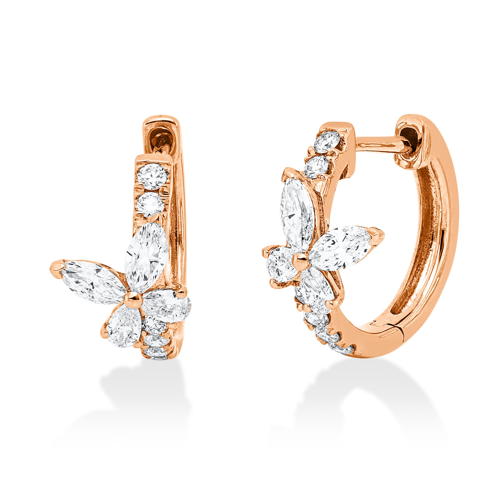 Creolen Butterfly DD2W69342R 18kt Roségold mit Diamanten