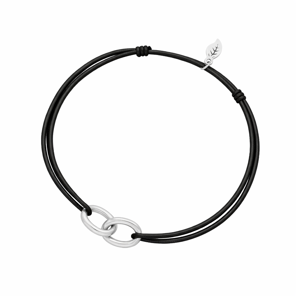 Glücksband Eternal Touch Big, 14K Weißgold, schwarz