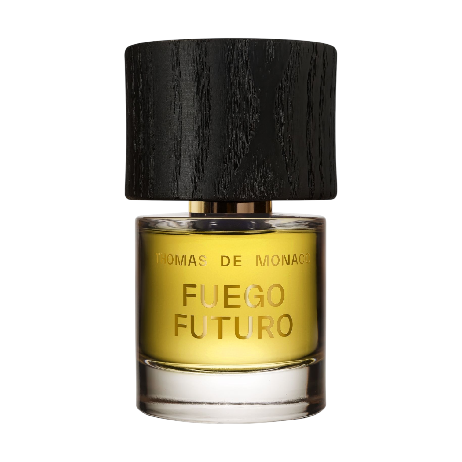 Fuego Futuro Extrakt de Parfum Flakon – Thomas de Monaco. Bernsteinfarbener Flüssigkeit