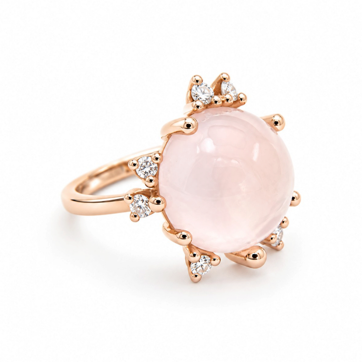 Ring Stellini Grand, Rosenquarz, 18kt Fairtrade Roségold