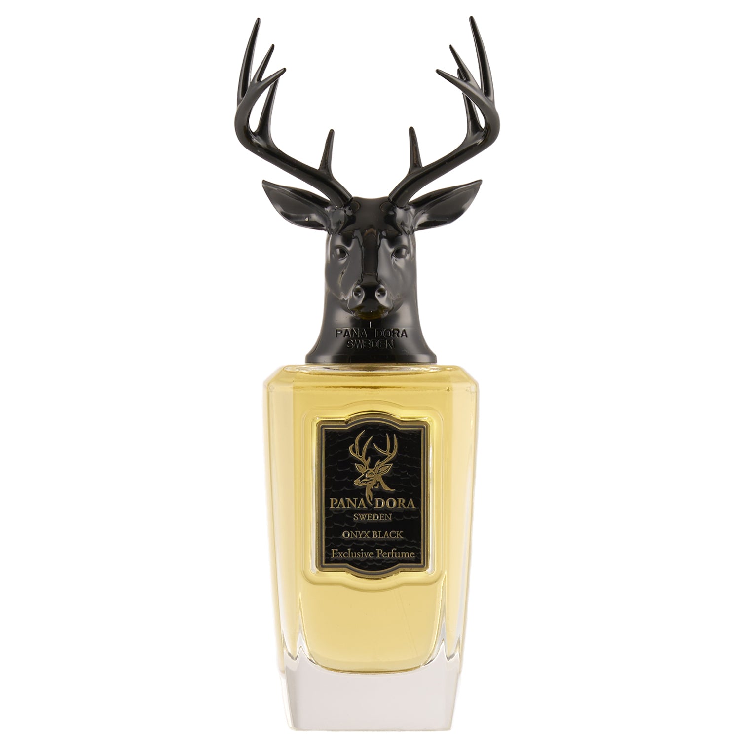 Onyx Black – edler Duft mit Safran, Zimt, Ambra und Zedernholz. Schwarzer Hirsch-Kappe, Symbol für Stil, Tiefe und modernen Luxus. Pana Dora Düfte jetzt bei 4D OUTFITTERS erhältlich.