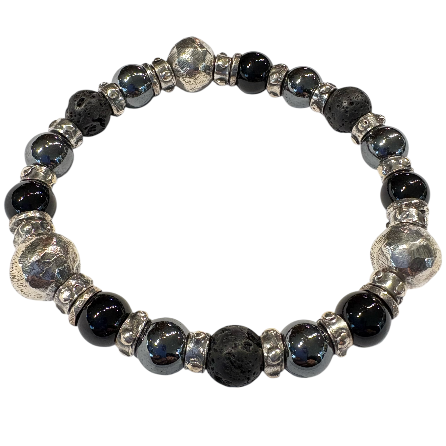 Elf Craft Bracelet: Onyx & Hematite, Silver