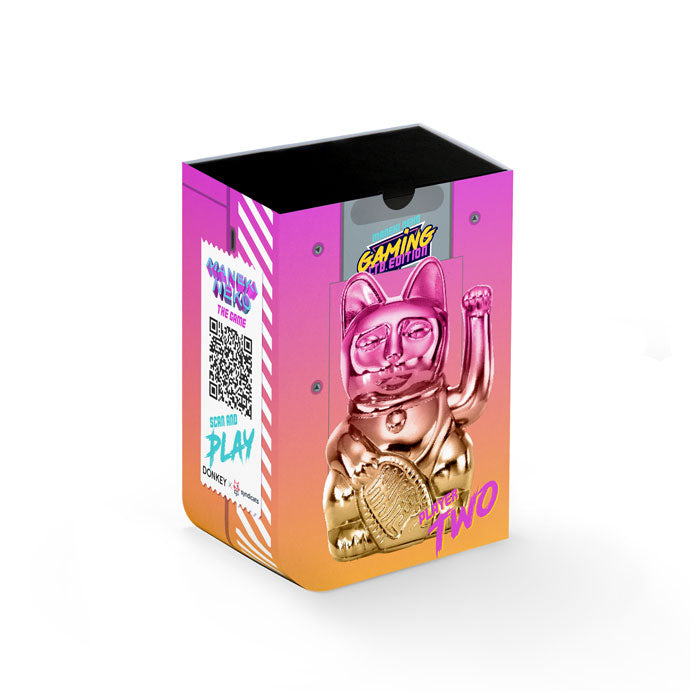 Player Two Lucky Cat: Waving cat, pink yellow shiny