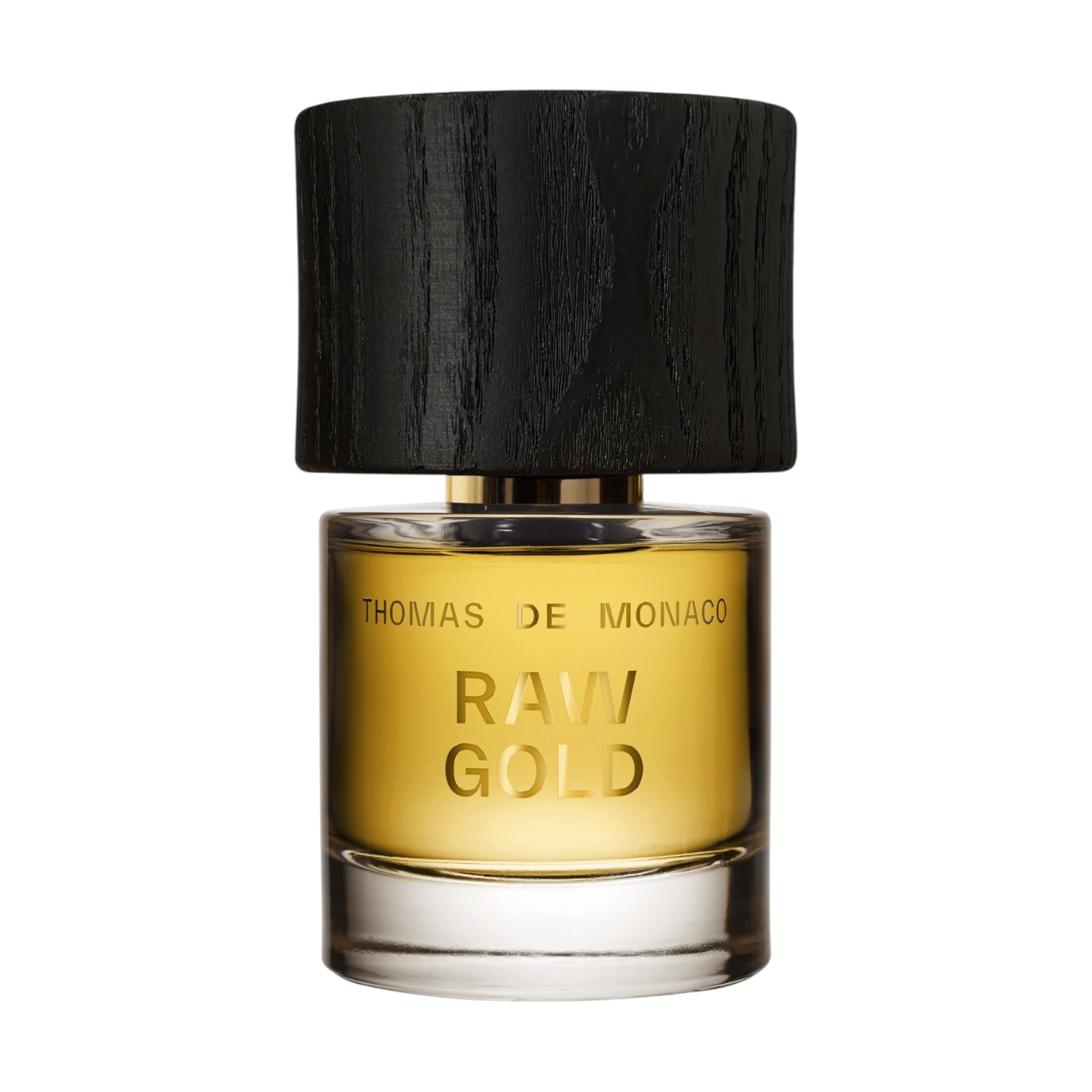 Flakon von Raw Gold Eau de Parfum von Thomas de Monaco in goldener Färbung