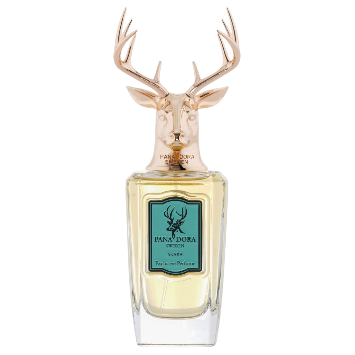 Skara Eau de Parfum von Pana Dora Sweden – 100-ml-Flakon mit Hirsch-Emblem, fruchtig-floraler Unisexduft