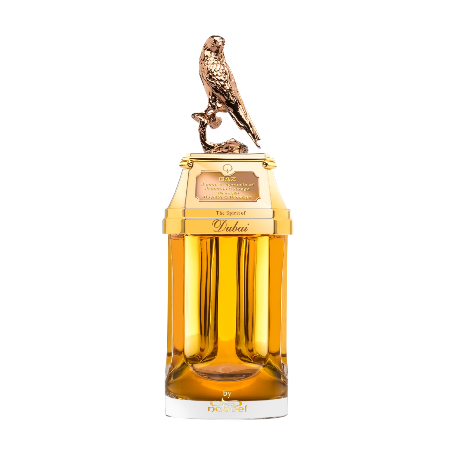Baz Eau de Parfum von The Spirit of Dubai – luxuriöser Flakon mit goldener Kappe, vereint orientalische und holzige Noten. Jetzt bei 4D OUTFITTERS.