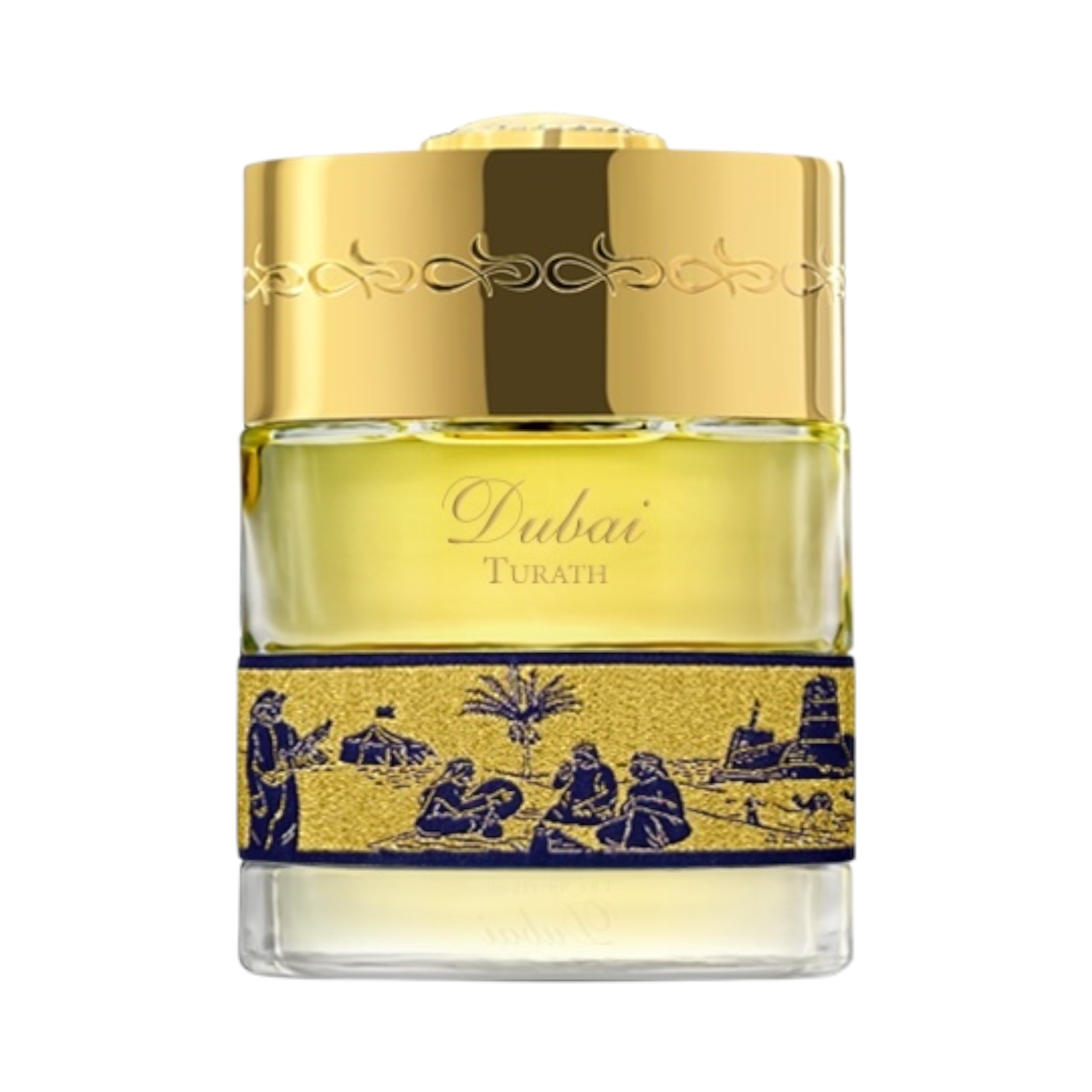 Turath Eau de Parfum von The Spirit of Dubai – luxuriöser Flakon mit goldenen Details, inspiriert von Dubais Erbe. Jetzt bei 4D OUTFITTERS erhältlich.