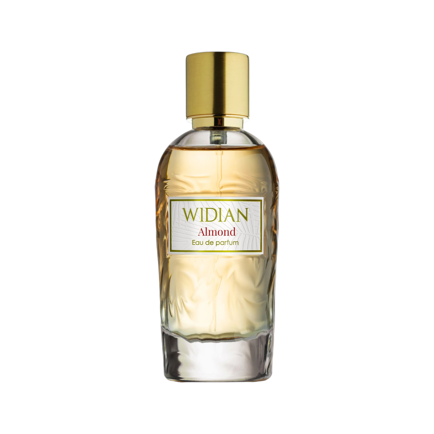 Widian Almond Eau de Parfum 100ml – luxuriöser Flakon mit goldener Kappe, vereint fruchtige, florale und orientalische Noten. Jetzt bei 4D OUTFITTERS.