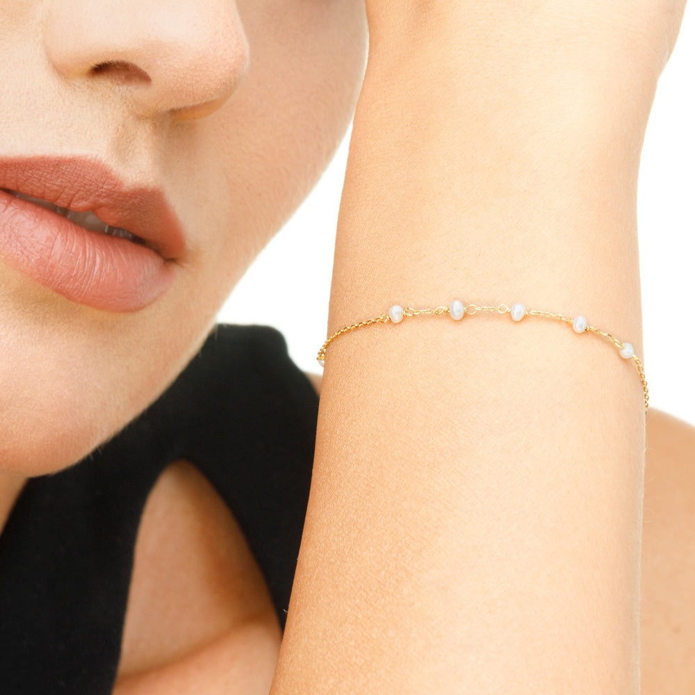Bracelet White Pearls, 14K