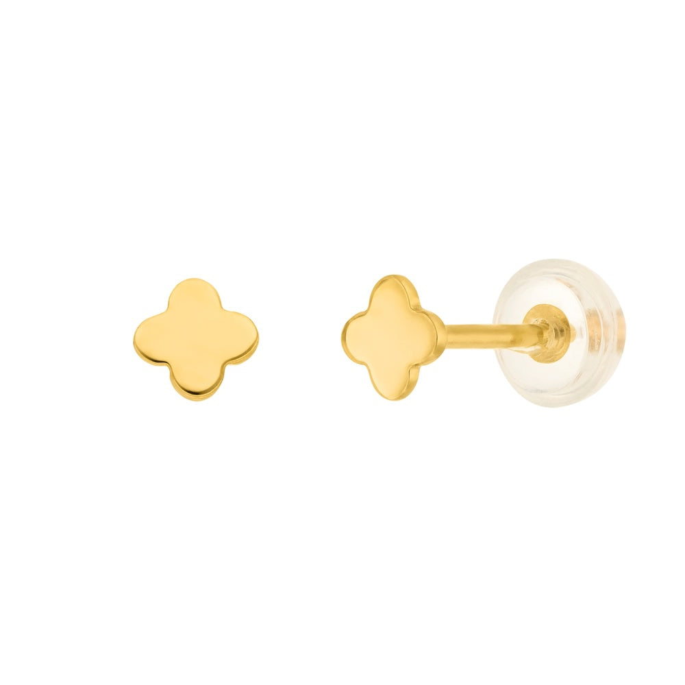 Ohrstecker Mini Clover, 14K Gelbgold