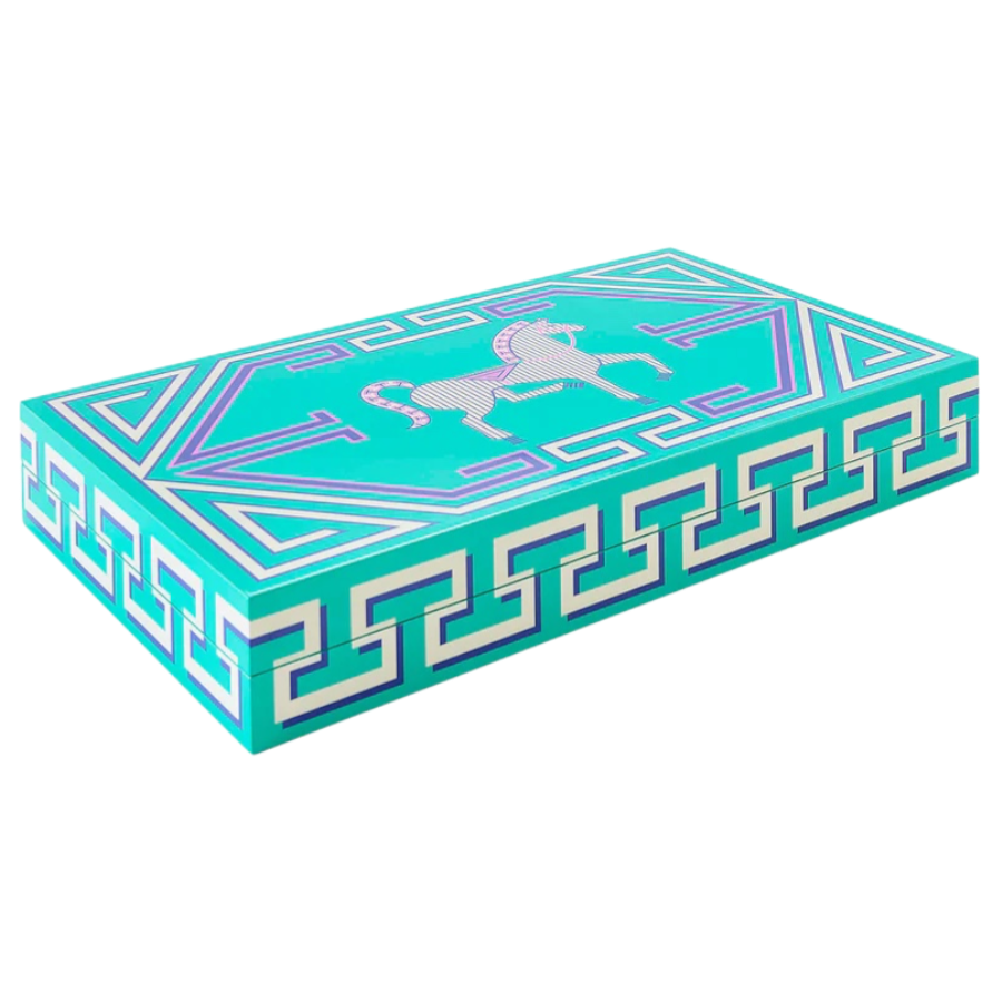 Labyrinth lacquered backgammon set