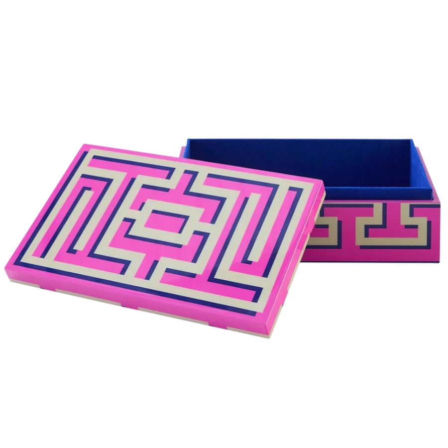 Aufbewahrungsbox, Medium Labyrinth pink