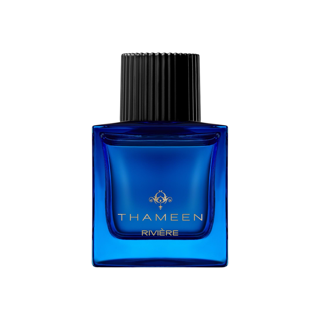 Flakon von Riviere – Thameen London: luxuriöser Unisex‑Duft in charakteristischem blauen Glasdesign