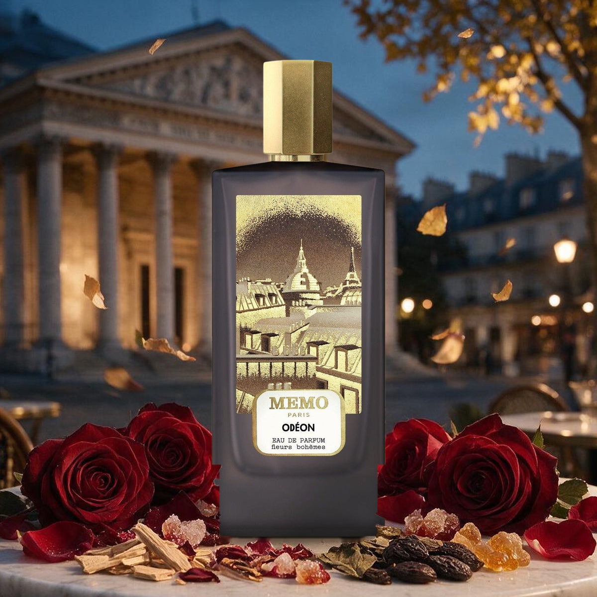 Odéon von Memo Paris – Flakon am Pariser Theaterplatz mit roten Rosen, Tonkabohne und Amber