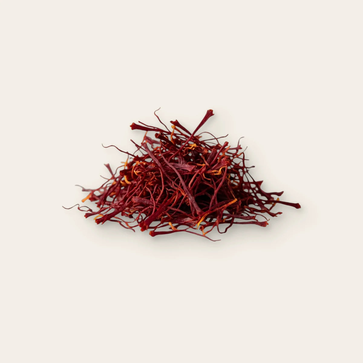 Safran (Crocus sativus) – Duftnote, Studiobild auf Leinen, Bild generiert