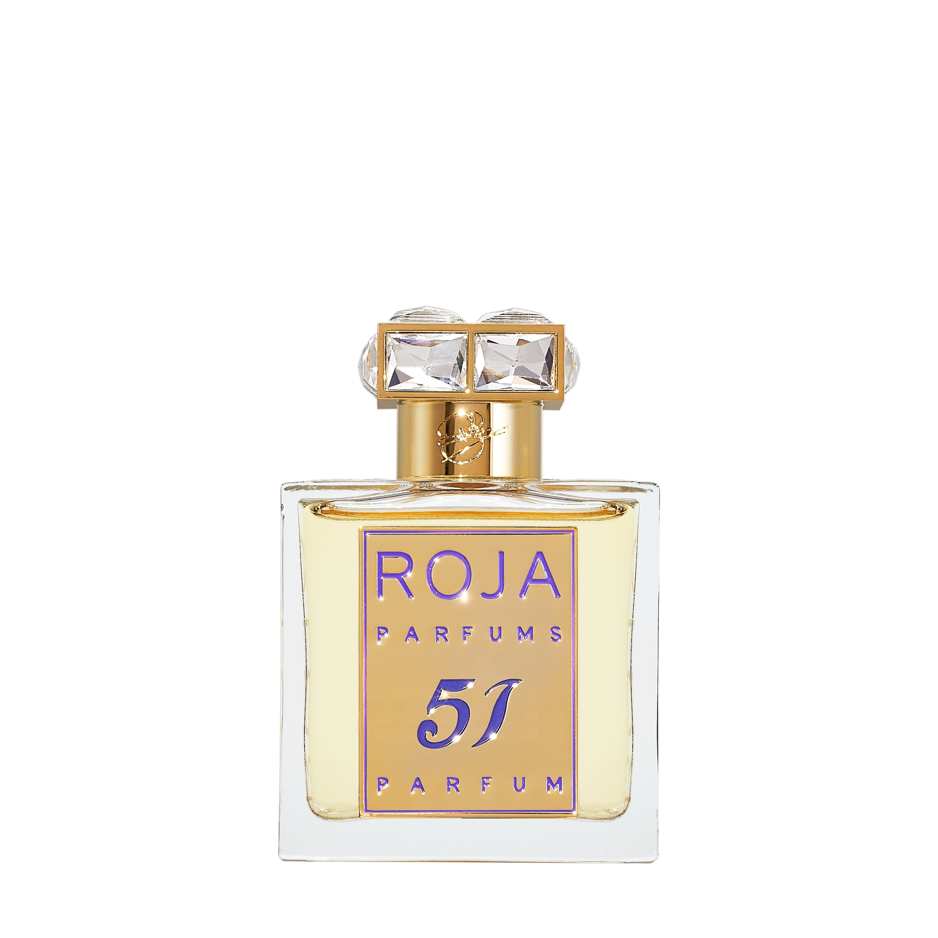 Roja Parfums 51 Pour Femme – Luxuriöser Flakon mit goldenen Akzenten, der die Eleganz der Burlington Arcade einfängt. Jetzt bei 4D OUTFITTERS erhältlich.