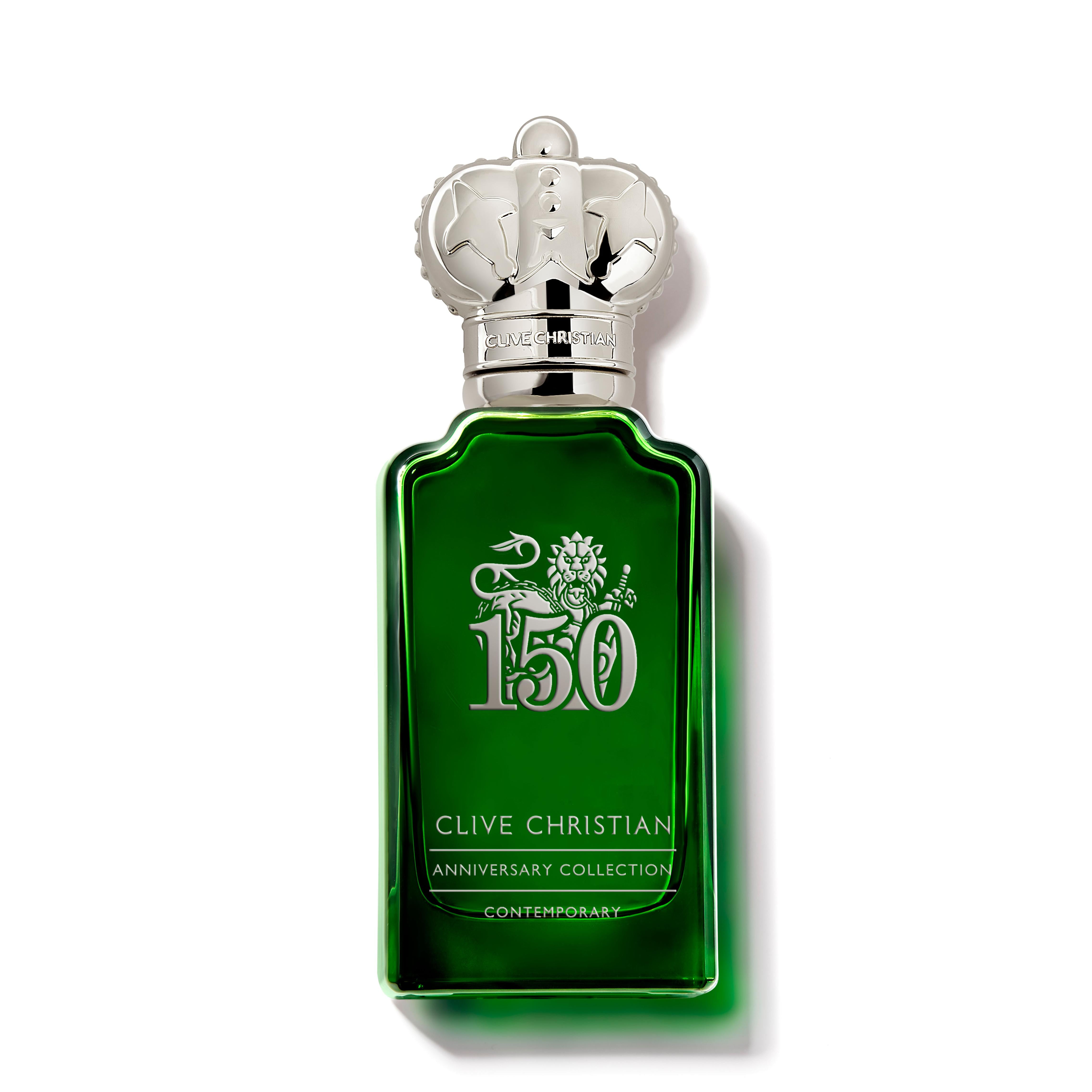 Flakon Clive Christian 150 Anniversary Contemporary Eau de Parfum, 50 ml, reich verziert in königlichem Grün, 652638011219