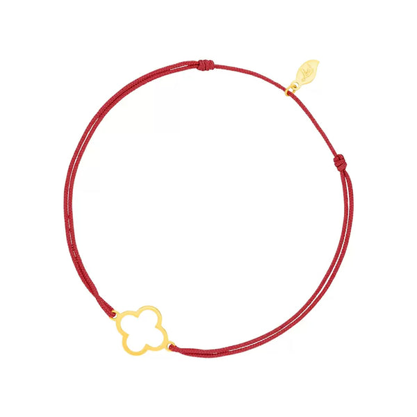 Glücksbändchen Gentle Clover, 14K Gelbgold
