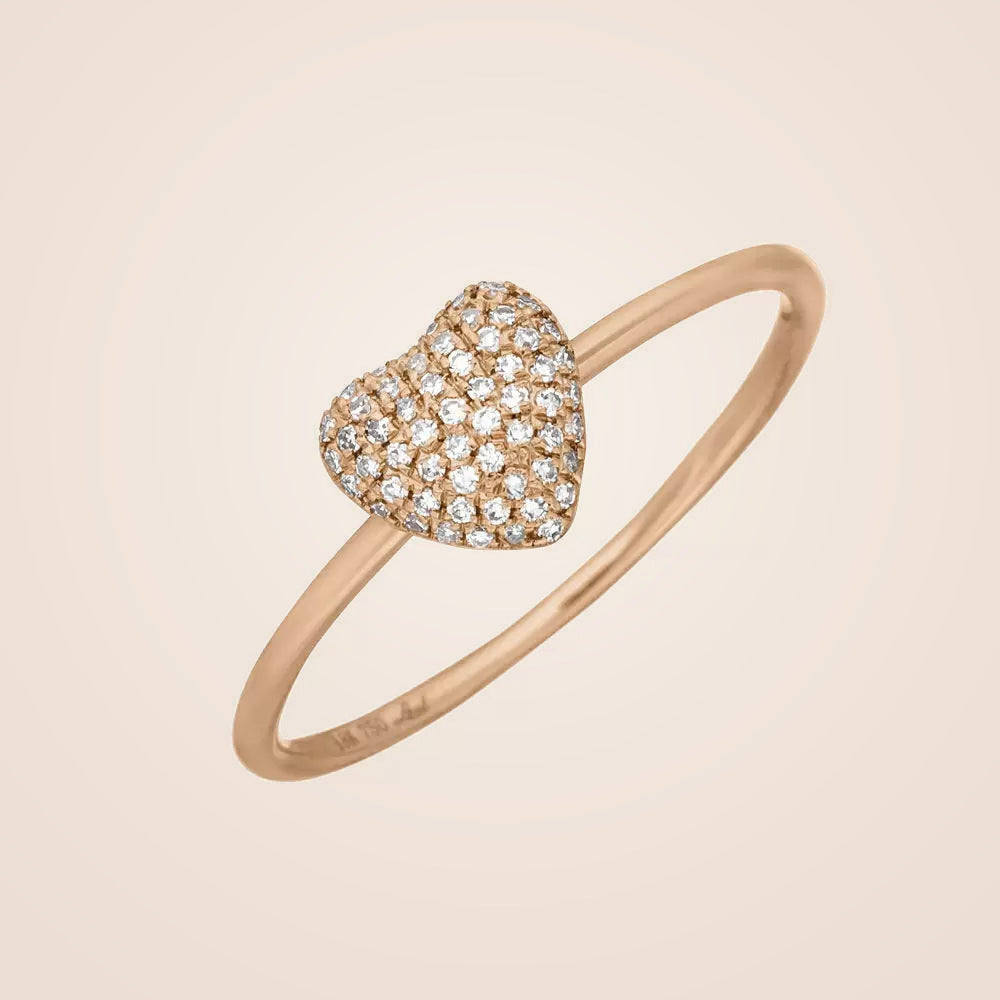 Ring 18k Herz Full, 18k Roségold mit Diamanten