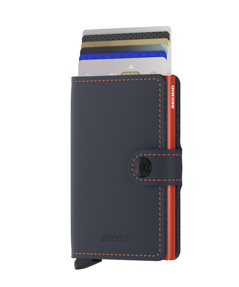 Secrid_Miniwallet_Matte_Night_Blue__Orange_Front_Cards